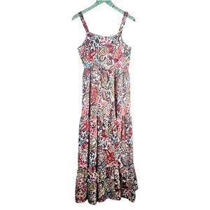 Brand of Gypsies BOG Collection Stretchy Strap Tiered Maxi Summer Dress, Sz M